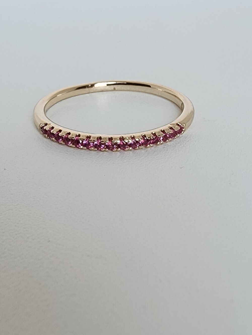 Pink Violet CZ Gold Plated Stacking Ring Dainty Band Size 8